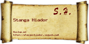Stanga Hiador névjegykártya